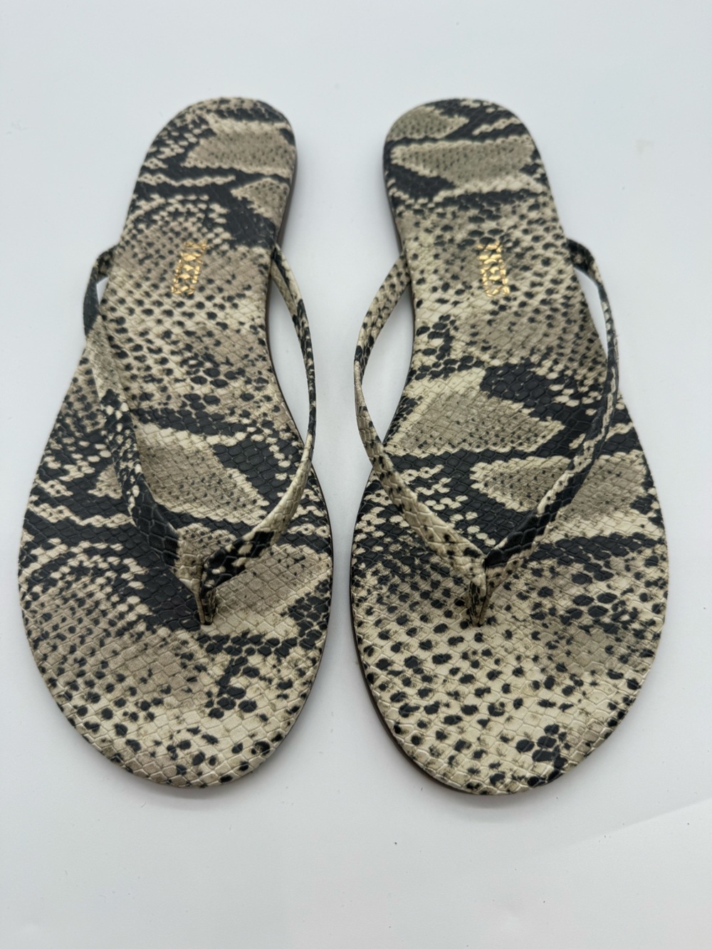 Tkees Snake-Print Flip Flop Sandals - Beige/Black
